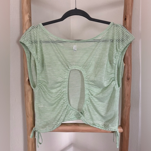 FREE PEOPLE MOVEMENT TIED AND TRUE TEE IN MINT - Picture 4 of 5